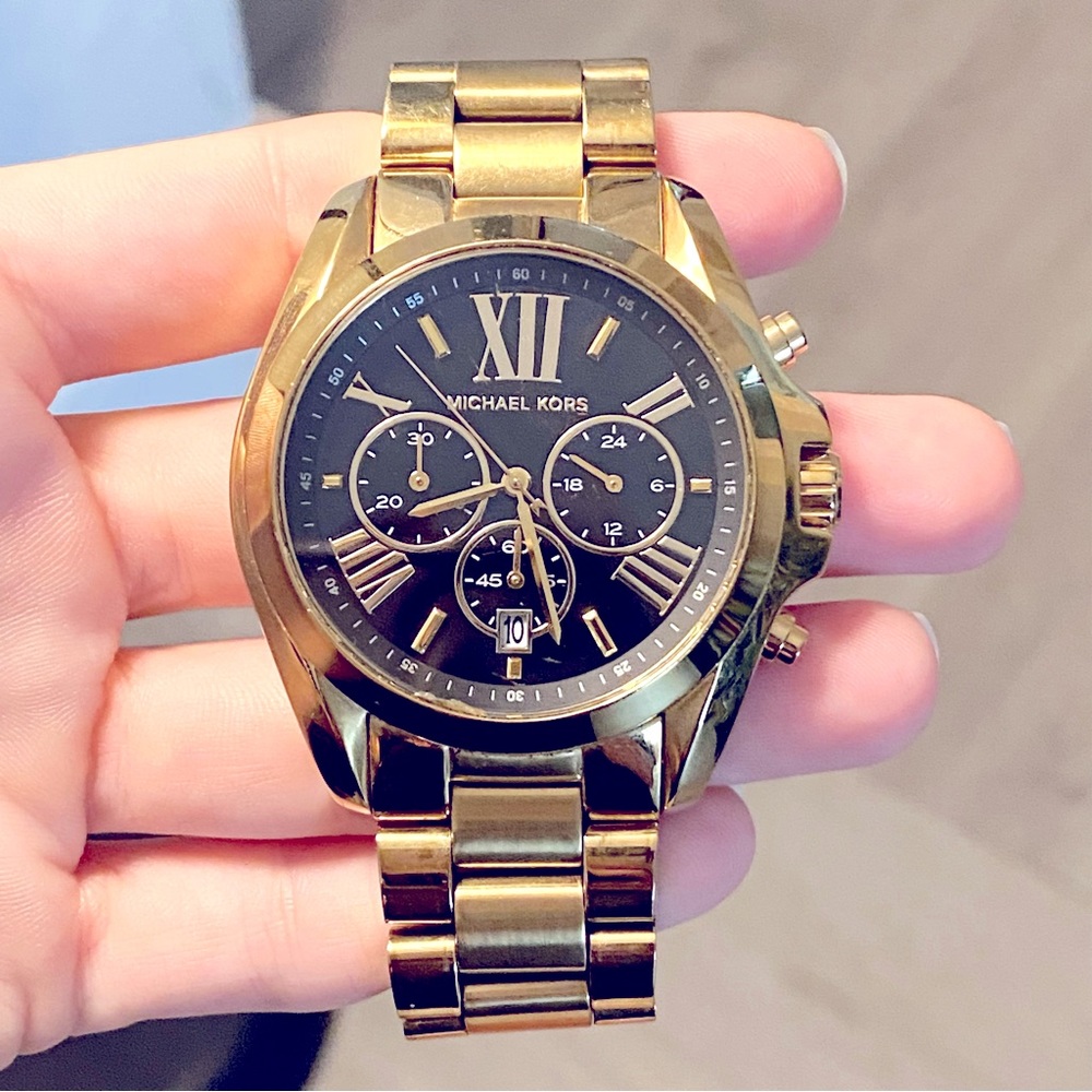 MICHAEL KORS | Oversized Bradshaw Gold Tone Watch